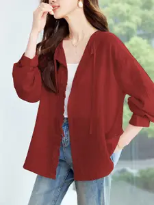 StyleCast Women Front-Open Hooded Sweatshirt