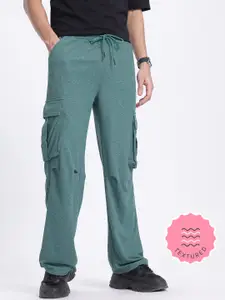 glitchez Men Utility Melange Cargo Relaxed Trousers