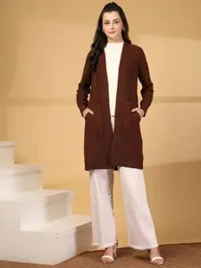 Mafadeny Striped Open Front Shrug