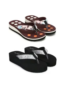 TWO SOFT Women Printed Thong Flip-Flops