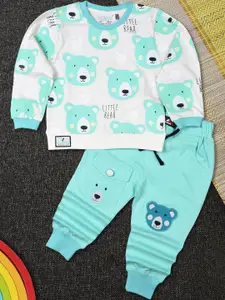 WORTON FASHION Printed Pure Cotton T-shirt & Joggers