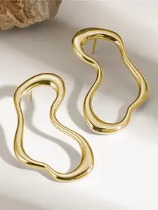 KRENOZ Gold-Plated Contemporary Studs