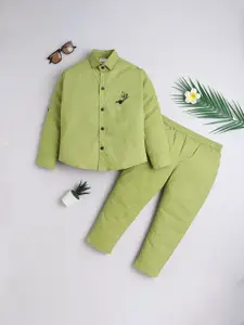 BAATCHEET Boys Long Sleeves Pure Cotton Shirt With Trousers
