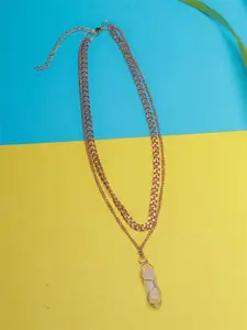 StyleCast Rose Gold-Plated Artificial Stones Studded Multi Layered Necklace