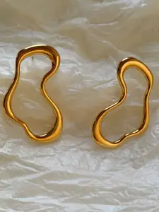 KRENOZ Gold-Plated Contemporary Studs