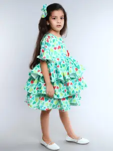 Pink Chick Print One Shoulder Fit & Flare Dress