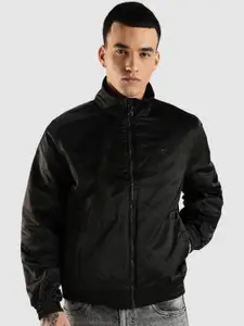 Calvin Klein Jeans Men Mock Collar Solid Casual Bomber