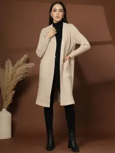 Mafadeny Striped Open Front Shrug