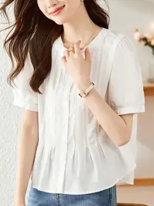 StyleCast Women Round Neck Short Sleeves Cotton Top
