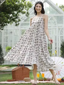 Stylum Ethnic Motifs Print Fit & Flare Maxi Dress