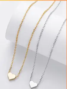 DressBerry Rhodium-Plated Stainless Steel Necklace