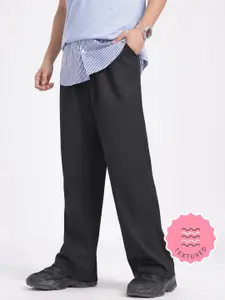 glitchez Men Textured Relaxed Fit Trousers