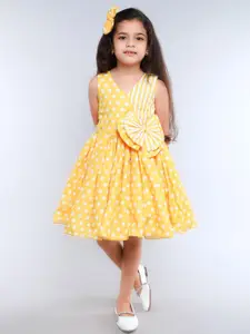 Pink Chick Polka Dot Print Fit & Flare Dress