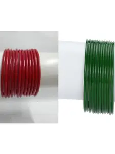 SOMIL Set Of 24 Red Antique Alloy Bangles