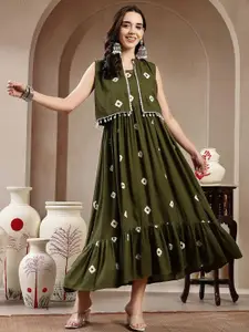 Stylum Ethnic Motifs Print Fit & Flare Maxi Dress