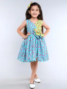 Pink Chick Colourblocked Print Fit & Flare Dress