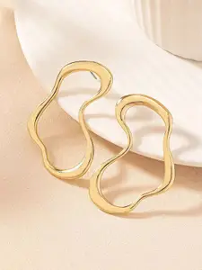 KRENOZ Gold-Plated Contemporary Studs