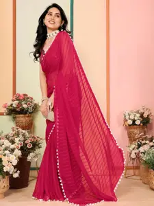 Anouk Striped Gotta Patti Pure Georgette Saree