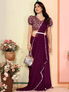 Anouk Striped Gotta Patti Pure Georgette Saree