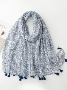 QUECY Women Printed Scarf with Tasselled