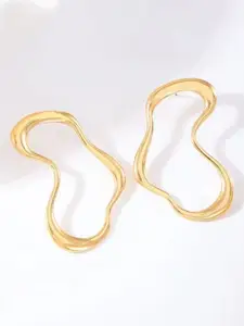 KRENOZ Gold-Plated Contemporary Studs