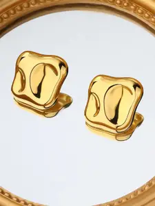KRENOZ Gold-Plated Chunky Contemporary Studs