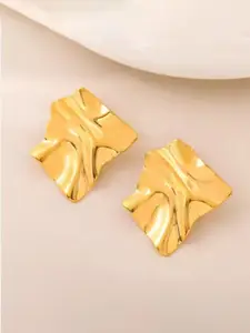 KRENOZ Gold-Plated Chunky Contemporary Studs
