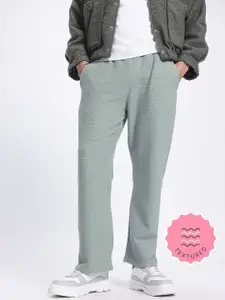 glitchez Men Laid-Back Textured Transit Track Pants
