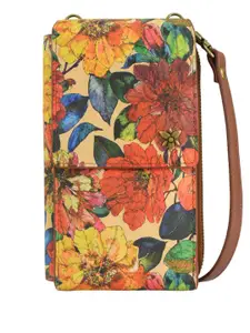 Anuschka Women Floral Printed Leather Zip Around Wallet