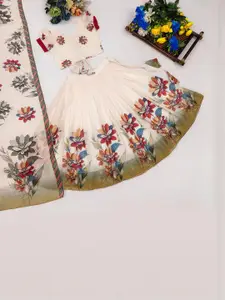 Shoryam Fashion Girls Cream Silk Georgette Lehenga Choli