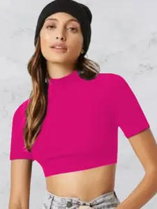 Dream Beauty Fashion Women High Neck Crop Top