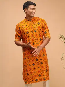 VASTRAMAY Men Floral Printed Kurta