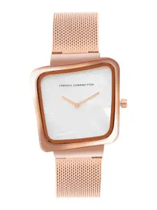 French Connection Women Square Dial & Bracelet Style Straps Analogue Watch Watch FCU6SRGM