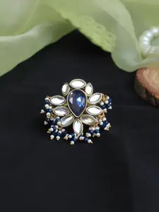 BeAbhika Gold-Plated Kundan-Studded Adorned Finger Ring