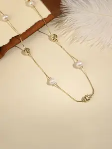 Cierra 18 KT Gold-Plated Pearls Beaded Necklace