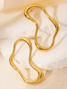 KRENOZ Gold-Plated Contemporary Studs