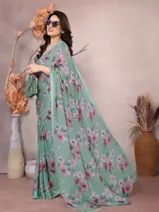 Anouk Floral Poly Chiffon Saree