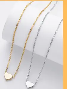 DressBerry Rhodium-Plated Stainless Steel Necklace