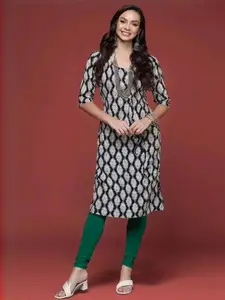 Anouk Rustic Women Ethnic Motifs Printed Crepe Kurta