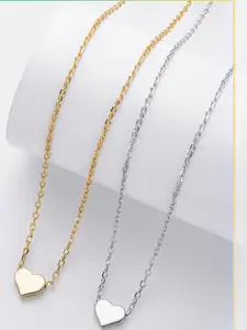 DressBerry Rhodium-Plated Stainless Steel Necklace