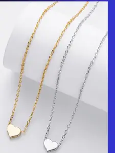 DressBerry Rhodium-Plated Stainless Steel Necklace