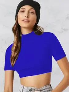 Dream Beauty Fashion Women High Neck Fitted Crop Top