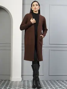 Mafadeny Striped Open Front Shrug