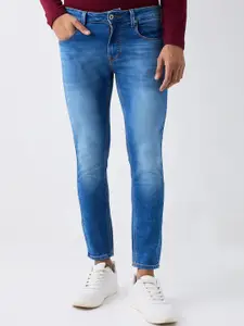 SPYKAR Men Purist Slim Fit Mid-Rise Light Fade Stretchable Cropped Jeans