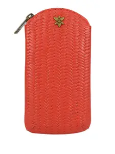 Anuschka Women Ethnic Motifs Textured Leather Zip Around Wallet