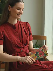 Anuschka Women Floral Printed Leather Two Fold Wallet