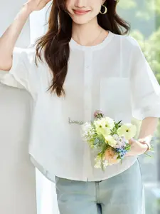 StyleCast Women Round Neck Cotton Shirt Style Top