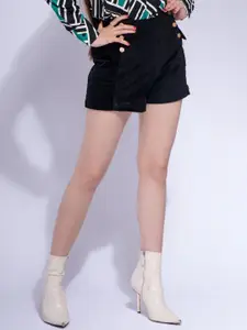 Moda Rapido Women Regular Fit Mid-Rise Pure Velvet Shorts