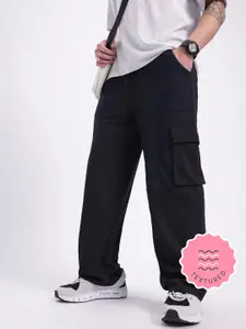 glitchez Men Relaxed-Fit Cargo-Style Knit Trousers