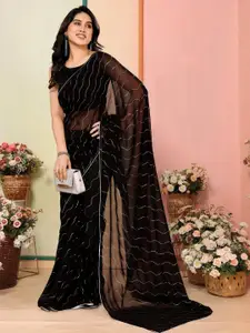 Anouk Leheriya Mukaish Poly Georgette Designer Saree